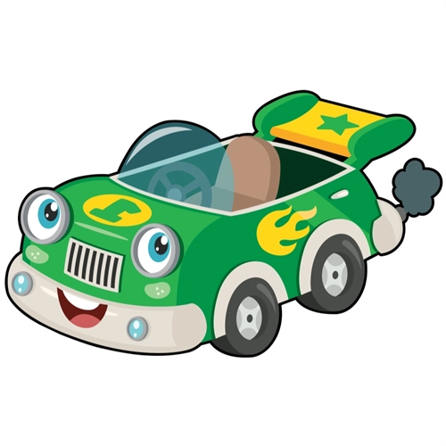 Car Theme Green Racecar Transparent Sticker